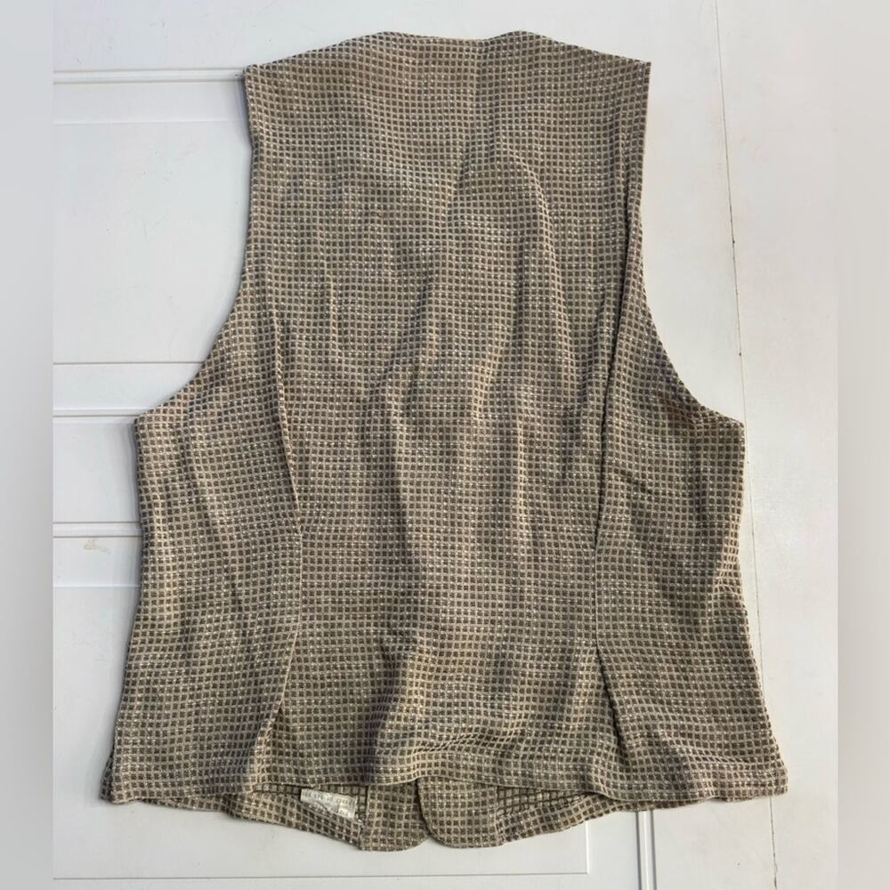 Unbranded European Vintage (1970s-80s) Men’s Medium Tan Brown Plaid Vest - Picture 5 of 6
